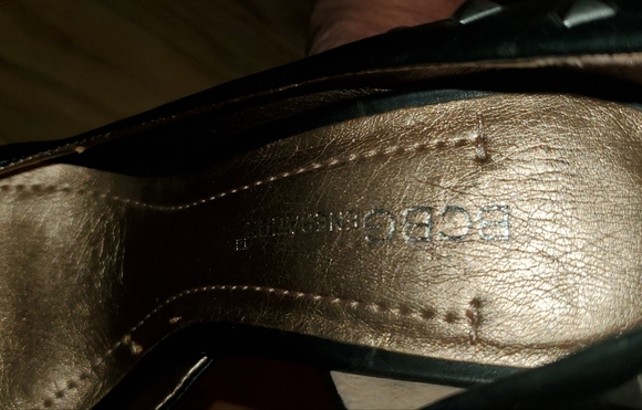 BCBGeneration Black Leather Pumps, 7B, Stud Accents - Picture 5 of 6